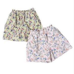 Lot Of 2 Uniqlo Girls Micro Floral Easy‎ Shorts Size 10Y Cottagecore Casual